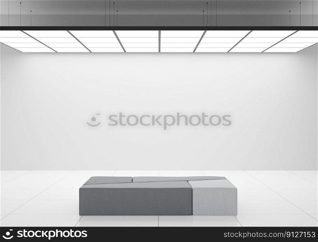 Empty white wall in modern art gallery. Mock up interior in minimalist style. Free, copy space for your artwork, picture, text, or another design. Empty exhibition space. 3D rendering. Empty white wall in modern art gallery. Mock up interior in minimalist style. Free, copy space for your artwork, picture, text, or another design. Empty exhibition space. 3D rendering.