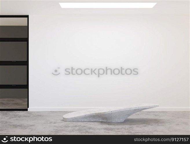 Empty white wall in modern art gallery. Mock up interior in minimalist style. Free, copy space for your artwork, picture, text, or another design. Empty exhibition space. 3D rendering. Empty white wall in modern art gallery. Mock up interior in minimalist style. Free, copy space for your artwork, picture, text, or another design. Empty exhibition space. 3D rendering.