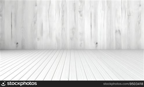 Empty white wooden space room made with Generative AI