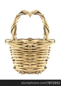empty wicker basket . Small empty wicker basket isolated on white background