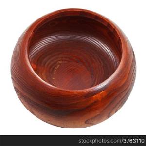 empty Wild Chinese Jujube Date Wood bowl isolated on white background
