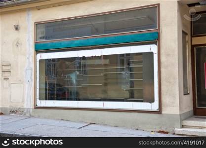 empty window of a business to bankruptcy. business task