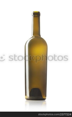 Empty wine bottle isolated on white background. With clipping path