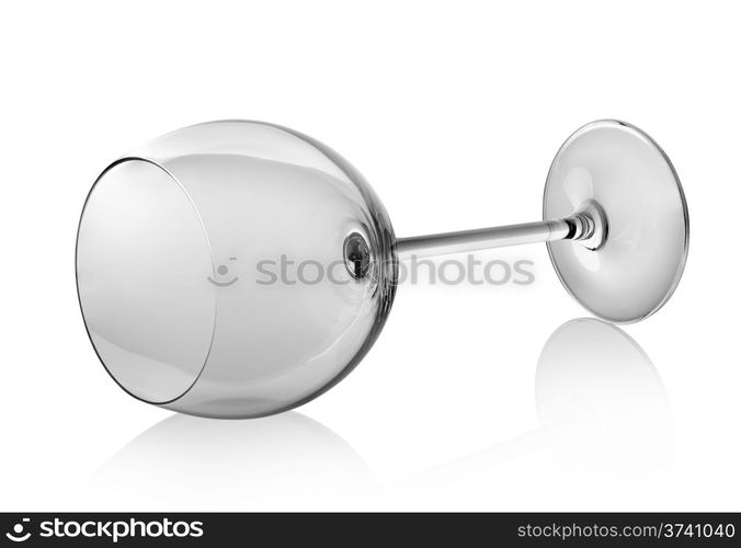 Empty wineglass isolated on a white background