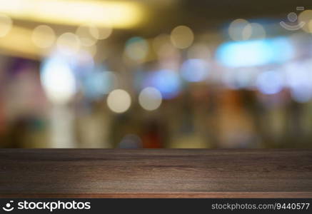 Empty wood table top and blur of out door garden background Empty wooden table space for text marketing promotion. blank wood table copy space background