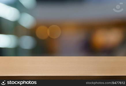 Empty wood table top and blur of out door garden background Empty wooden table space for text marketing promotion. blank wood table copy space background