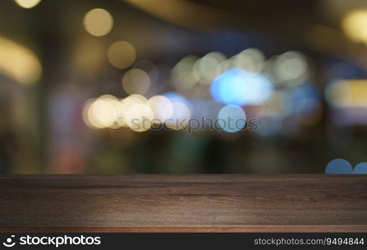 Empty wood table top and blur of out door garden background Empty wooden table space for text marketing promotion. blank wood table copy space background