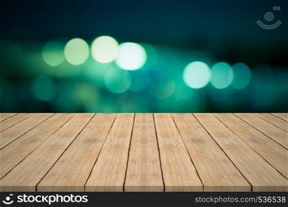 Empty wood table top on blurred background,space for montage product