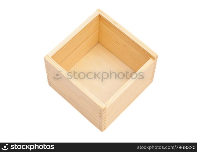 empty wooden box isolated white