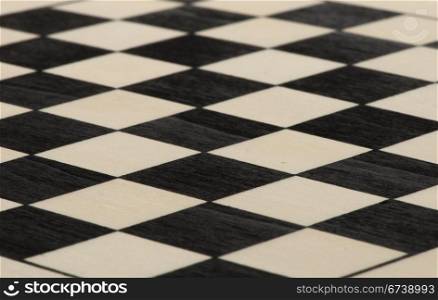 Empty wooden chessboard
