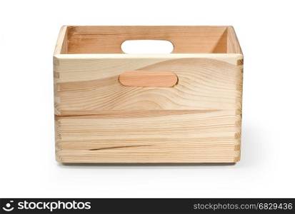 empty wooden crate isolated on white with clipping path