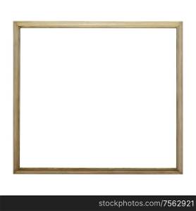 Empty wooden frame isolated on white background