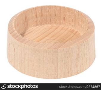 Empty wooden plate on white isolated background