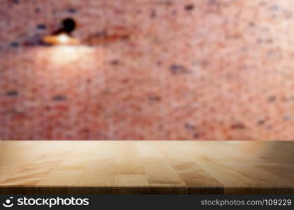 Empty wooden table and room interior decoration background, product montage display, window background.