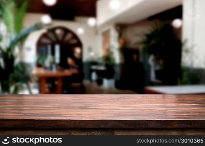 Empty wooden table and room interior decoration background, product montage display, window background.