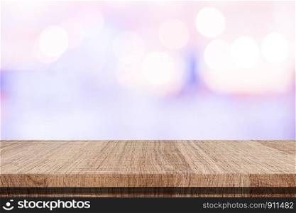 Empty wooden table over grunge cement wall, vintage, background, template, product display montage
