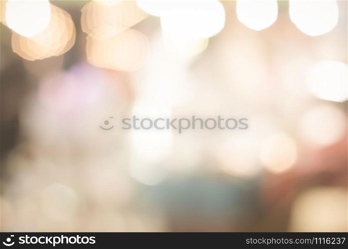 Empty wooden table platform and bokeh at night