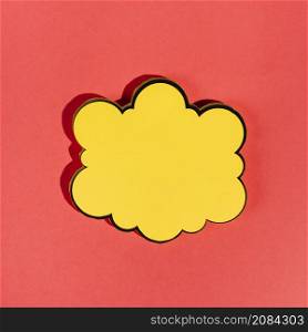 empty yellow speech bubble red background