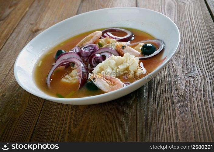 encebollado fish soup from Ecuador