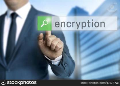 encryption browser is operated by businessman. encryption browser is operated by businessman.