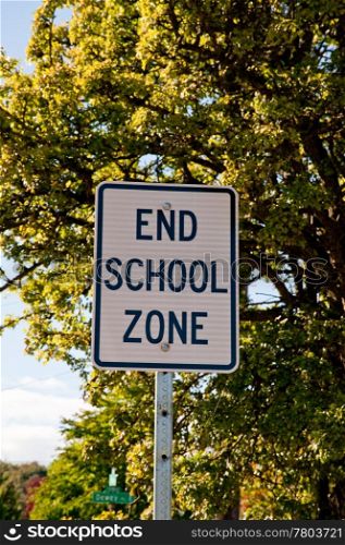 End school zone sign