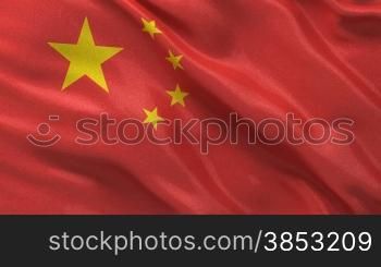 Endlosschleife der chinesischen Flagge im Wind - Seamless loop of the Chinese flag waving in the wind