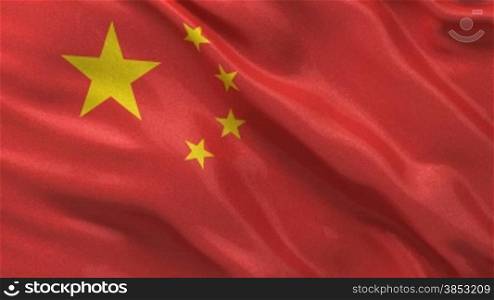 Endlosschleife der chinesischen Flagge im Wind - Seamless loop of the Chinese flag waving in the wind