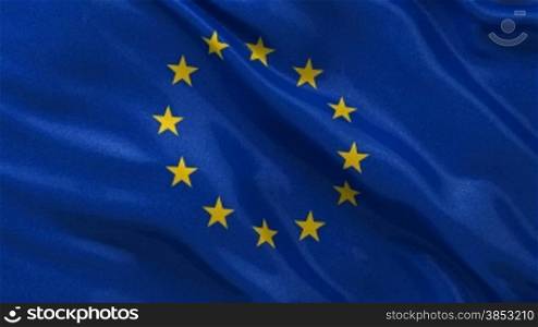 Endlosschleife der EU Flagge im Wind - Seamless loop of the European Union flag waving in the wind