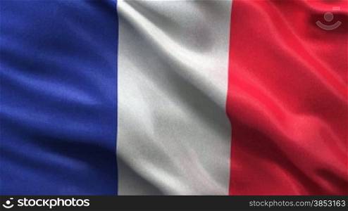 Endlosschleife der franz?sischen Flagge im Wind - Seamless loop of the french flag waving in the wind
