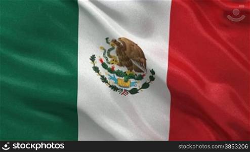 Endlosschleife der mexikanischen Flagge im Wind - Seamless loop of the Mexican flag waving in the wind