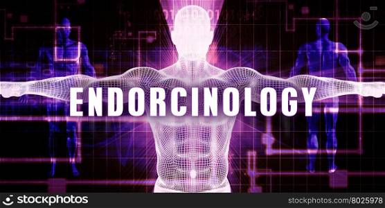 Endorcinology as a Digital Technology Medical Concept Art. Endorcinology