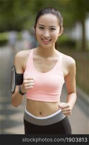 Energetic beauty running for fitness