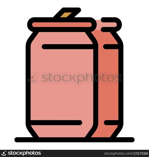 Energetic tin can icon. Outline energetic tin can vector icon color flat isolated. Energetic tin can icon color outline vector