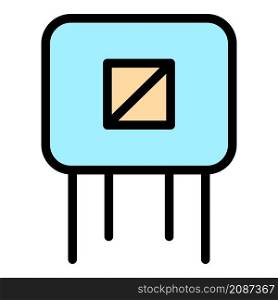 Energy capacitor icon. Outline energy capacitor vector icon color flat isolated. Energy capacitor icon color outline vector