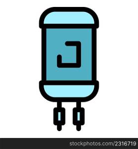 Energy capacitor icon. Outline energy capacitor vector icon color flat isolated. Energy capacitor icon color outline vector