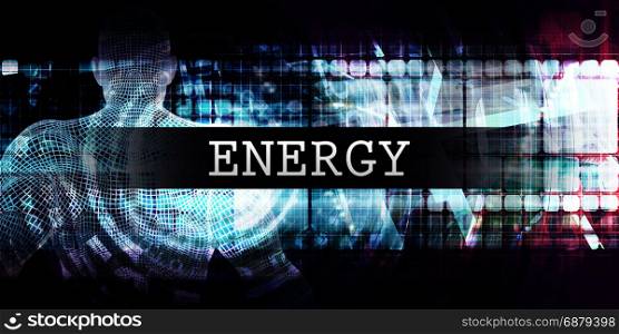 Energy Industry with Futuristic Business Tech Background. Energy Industry