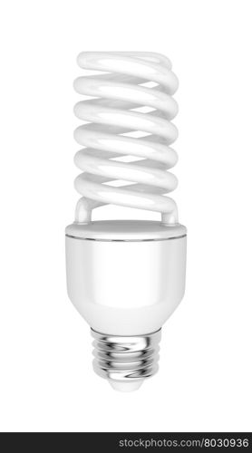 Energy saving fluorescent light bulb isolated on white background