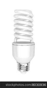 Energy saving fluorescent light bulb isolated on white background