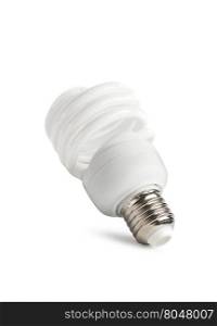 Energy saving light bulb on a white background isolated. With clipping path