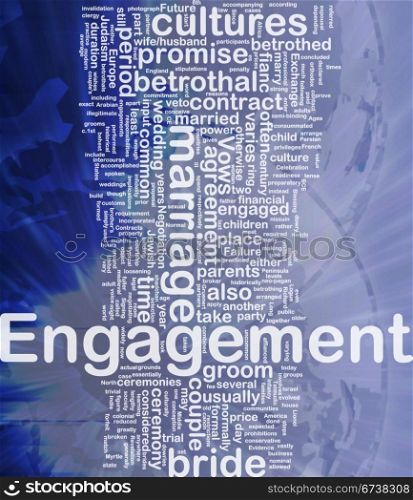 Engagement background concept. Background concept wordcloud illustration of engagement international