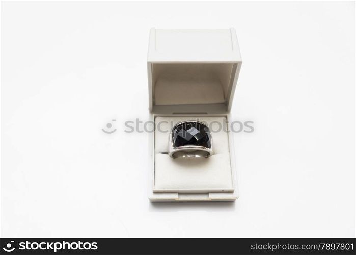 engagement ring on a white background