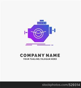 Engine, industry, machine, motor, performance Purple Business Logo Template. Place for Tagline.. Vector EPS10 Abstract Template background