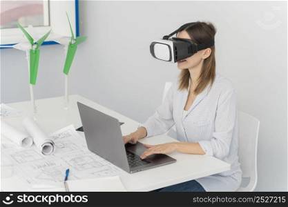engineer innovating energy virtual reality style 2