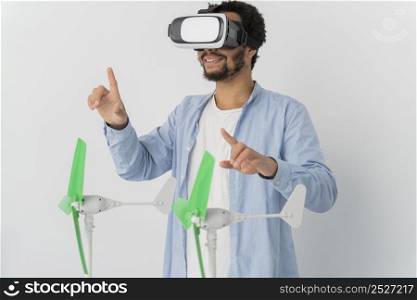 engineer innovating energy virtual reality style 3