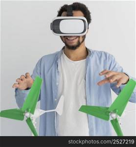 engineer innovating energy virtual reality style 4