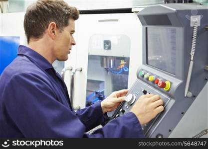 Engineer Operating Computer Controlled Milling Machine