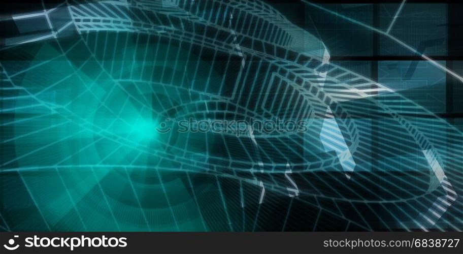 Engineering Abstract as a Concept Background Art. Engineering Abstract