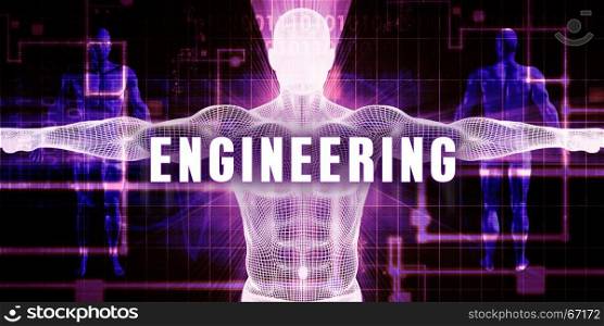 Engineering as a Digital Technology Medical Concept Art. Engineering