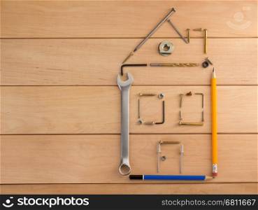 engineering concept on wooden background