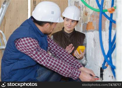 engineers working in a building